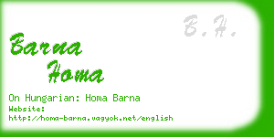 barna homa business card
